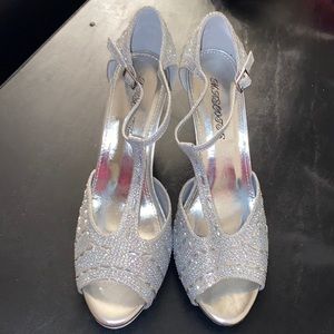 Silver heels size 10